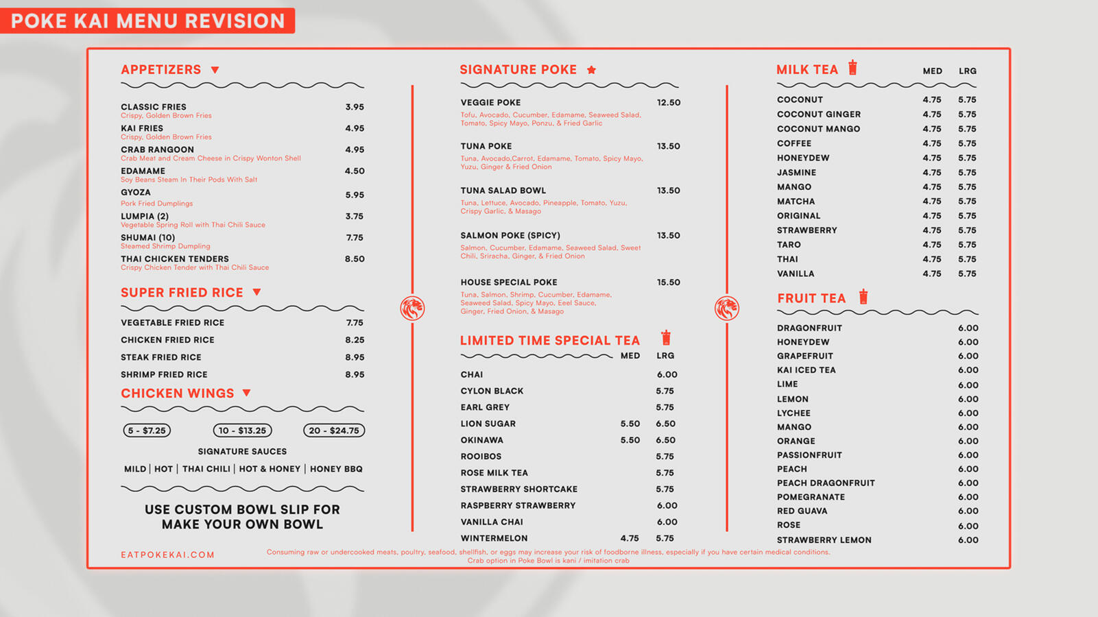 POKE KAI - Menu Revision